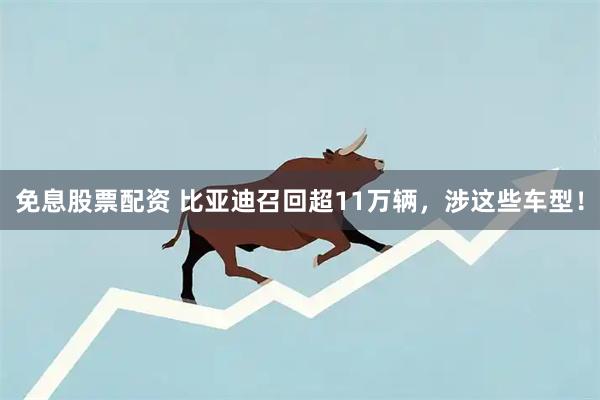 免息股票配资 比亚迪召回超11万辆,涉这些车型!